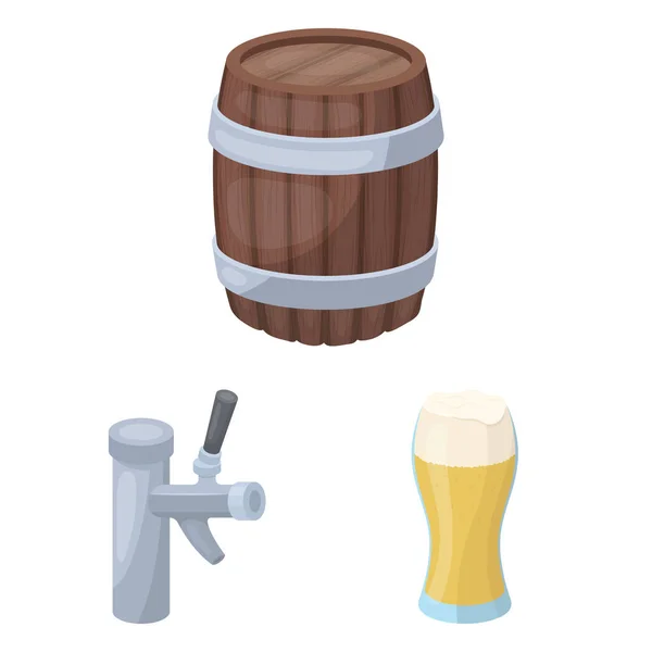 Pub, Innenraum und Ausstattung Cartoon-Ikonen in Set-Kollektion für Design. Alkohol und Lebensmittel Vektor Symbol Stock Web Illustration. — Stockvektor