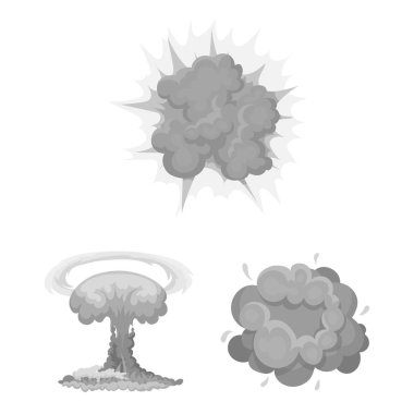 Farklı patlamalar set koleksiyonu tasarım için tek renkli simgeler. Flash ve alev vektör simge stok web çizim.