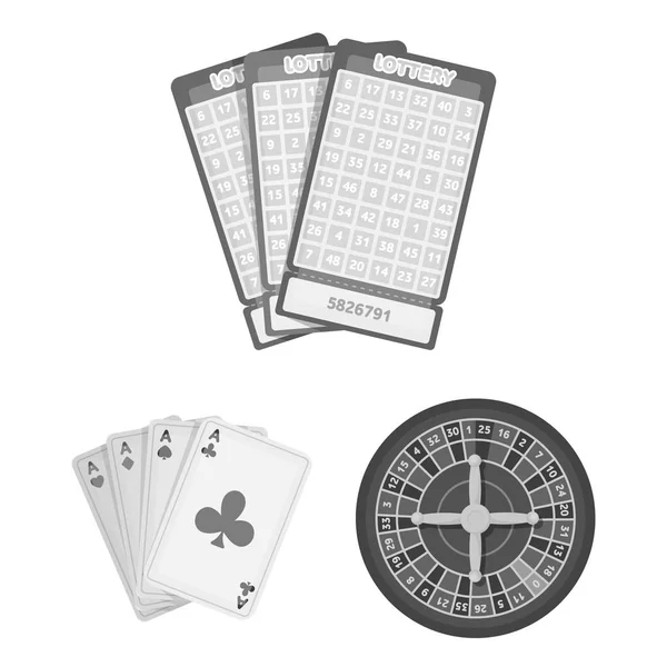 Casino and gambling monochrome icons in set collection for design. Casino and equipment vector symbol stock web illustration. — Stock Vector