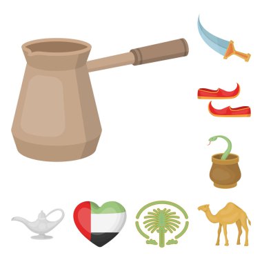Ülke Birleşik Arap Emirlikleri karikatür set koleksiyonu tasarım için simgeler. Turizm ve cazibe simge stok web illüstrasyon vektör.