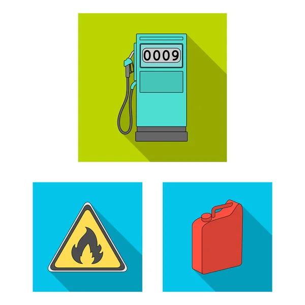 Petrol sanayi set koleksiyonu tasarım için düz simgeler. Ekipman ve petrol üretimi sembol stok web illüstrasyon vektör. — Stok Vektör