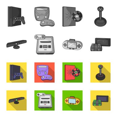 Oyun ve Tv koymak-tepe kutu siyah-beyaz set koleksiyonu tasarım için düz simgeler. Oyun gadget'lar sembol stok web illüstrasyon vektör.