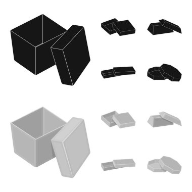 Dava, kabuk, çerçeve ve diğer web simge siyah, monochrom tarzı. Kutusu, konteyner, paket, küme koleksiyon simgeler.