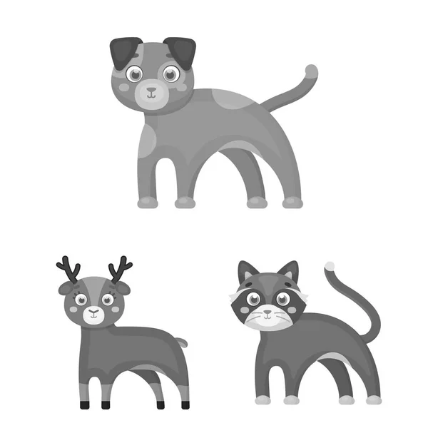 Játék állatok monokróm ikonok beállítása gyűjtemény design. Madár, ragadozó és növényevő vektor szimbólum állomány honlap illusztráció. — Stock Vector