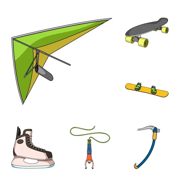 Extreme sport cartoon icons in set collection for design.Different kinds of sports vector symbol stock web illustration.