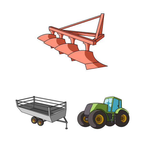 Мультипликационные иконки сельскохозяйственной техники в коллекции наборов для дизайна. Инструменты и векторные символы устройств
.