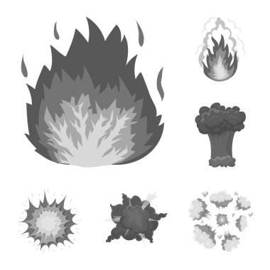 Farklı patlamalar set koleksiyonu tasarım için tek renkli simgeler. Flash ve alev vektör simge stok web çizim.