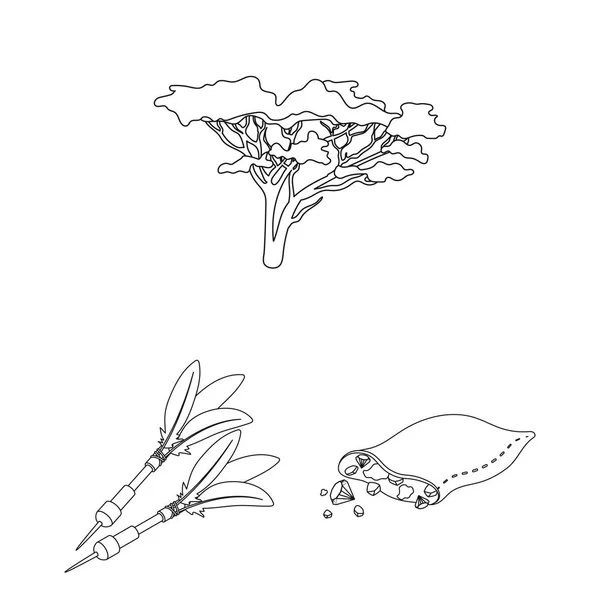 Африканське сафарі структури іконки в розділ «колекції» для дизайну. Трофеї і обладнання для Safari Векторні ілюстрації символу запас web. — стоковий вектор