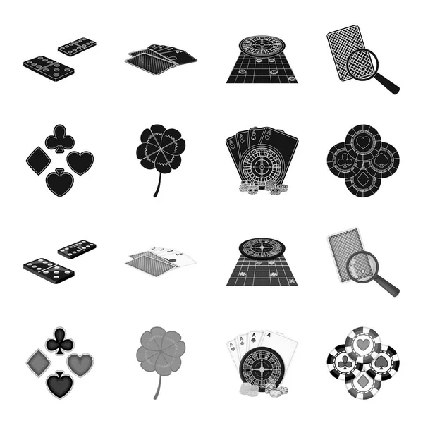 Emoción, casino, juego y otro icono de la web en negro, estilo monocromo. Engaño, entretenimiento, recreación, iconos en la colección de conjuntos . — Vector de stock