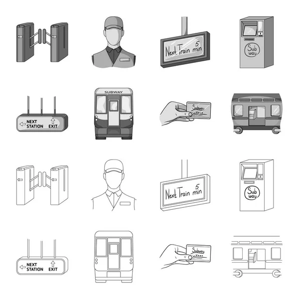 Transport, public, train et autre icône web dans les grandes lignes, monochrome style.Equipment, attributs, icônes de mécanisme dans la collection set . — Image vectorielle