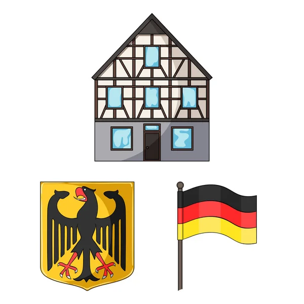 Кантри-немецкий мультфильм в коллекции для дизайна. Германия и векторные векторные символы . — стоковый вектор