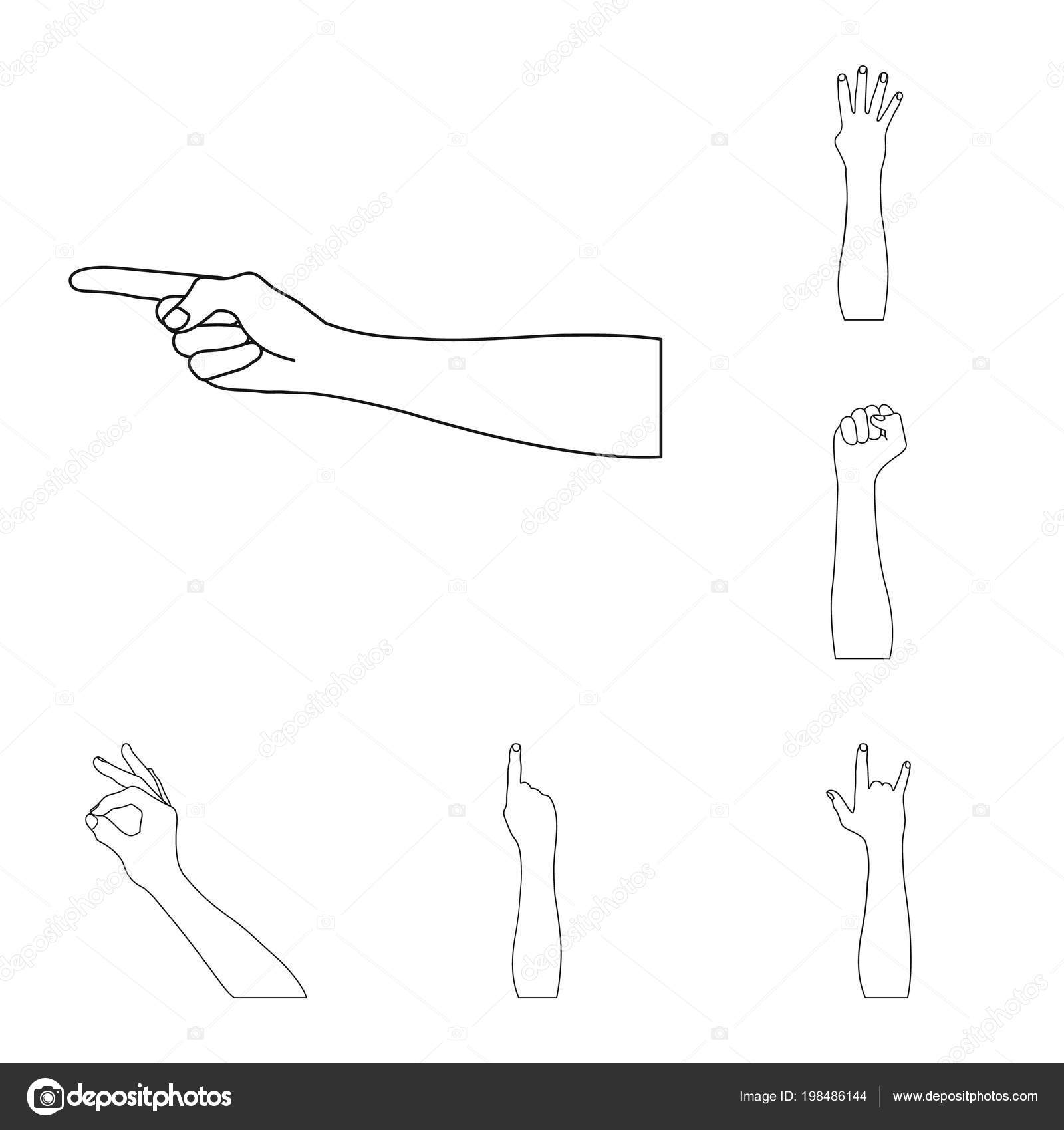 Gestures And Their Meaning Outline Icons In Set Collection