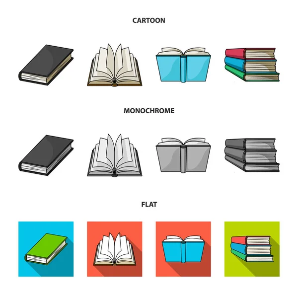 Various kinds of books. Books set collection icons in cartoon,flat,monochrome style vector symbol stock illustration web. — Stock Vector