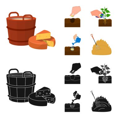 Bahçe, ekoloji, farmingand çizgi film, siyah tarzı diğer web simgesi. Besleme, çizim, çiftlik, küme koleksiyon simgeler.