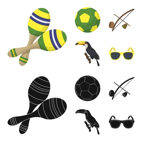 Brazil, country, ball, football . Brazil country set collection icons in cartoon,black style vector symbol stock illustration web.