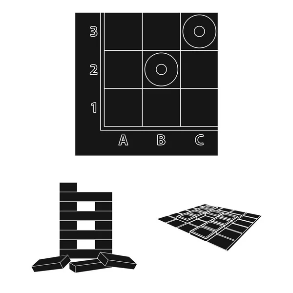 Juego de mesa de iconos negros en la colección de conjuntos para el diseño. Juego y entretenimiento vector símbolo stock web ilustración . — Archivo Imágenes Vectoriales