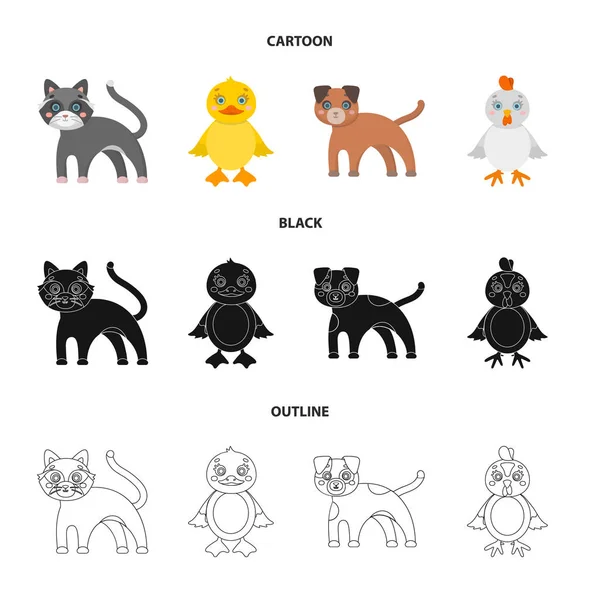 Entretenimiento, granja, mascotas y otro icono de la web en dibujos animados, negro, estilo de contorno. Huevos, juguetes, iconos de recreación en la colección de conjuntos . — Vector de stock