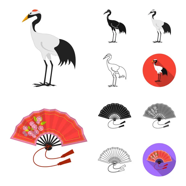 Země Japonsko kreslený, černá, ploché, monochromatický, přehled ikon v kolekce sady pro design. Japonsko a mezník symbol akcií webové vektorové ilustrace. — Stockový vektor