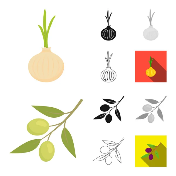 Verschiedene Arten von Gemüse Cartoon, schwarz, flach, monochrom, Umrisse Symbole in Set-Kollektion für Design. Gemüse und Vitamine Vektor Symbol Stock Web Illustration. — Stockvektor