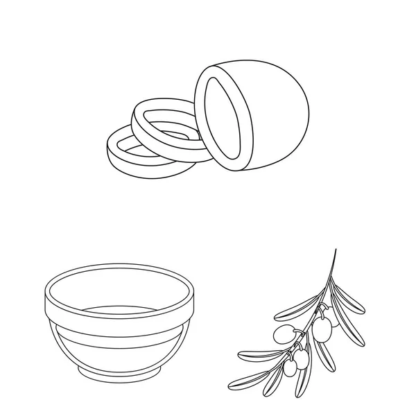 Olive, icônes de contour alimentaire dans la collection de jeu pour le design. Huile d'olive, symbole vectoriel d'assaisonnement illustration web . — Image vectorielle