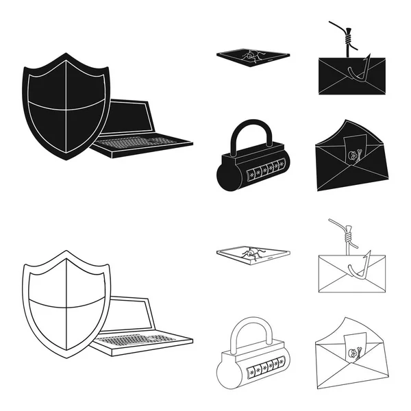 Χάκερ, σύστημα, σύνδεση. Hackers και hacking set συλλογή εικονιδίων στο μαύρο, περίγραμμα στυλ διάνυσμα σύμβολο απόθεμα ενδεικτικά web. — Διανυσματικό Αρχείο