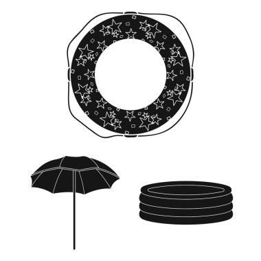 Çok renkli Yüzme set koleksiyonu tasarım için siyah simgeler daire içine alın. Farklı lifebuoysvector sembol stok web çizimi.