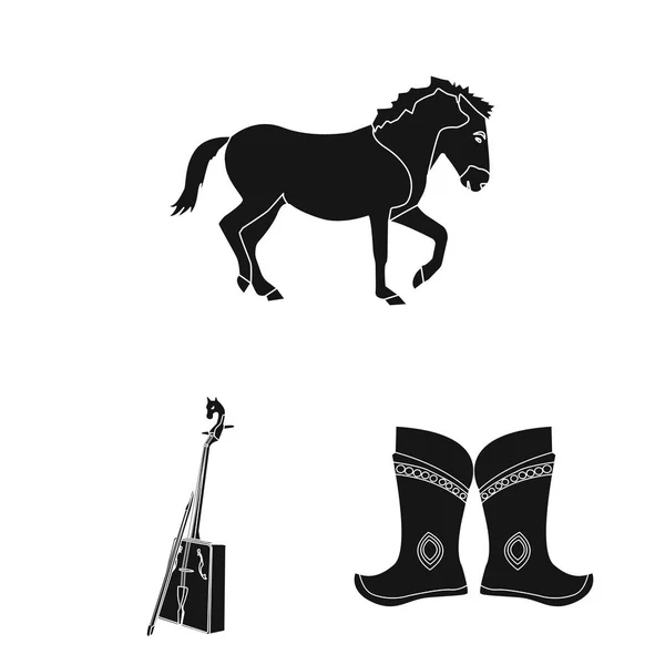 Pays Mongolie icônes noires dans la collection ensemble pour le design.Territory et symbole vectoriel repère illustration web stock . — Image vectorielle