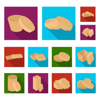 Farklı kutular set koleksiyonu tasarım için simgeleri düz. Ambalaj kutusu vektör simge stok web çizim.