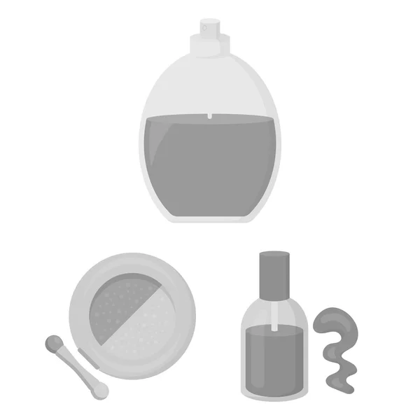 Maquillaje y cosméticos iconos monocromáticos en colección de conjuntos para el diseño. Maquillaje y equipo vector símbolo stock web ilustración . — Archivo Imágenes Vectoriales