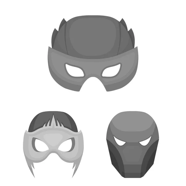 Карнавальна маска монохромні значки в наборі колекції для дизайну. . — стоковий вектор