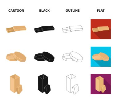 Dava, kabuk, çerçeve ve çizgi film, siyah, anahat, diğer web simge stil düz. Kutusu, konteyner, paket, küme koleksiyon simgeler.