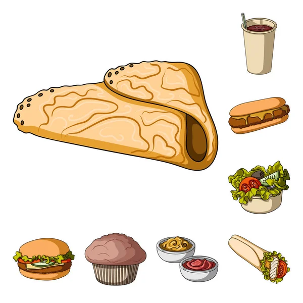 Iconos de dibujos animados de comida rápida en la colección de conjuntos para design.Food de productos semiacabados vector símbolo stock web ilustración . — Archivo Imágenes Vectoriales