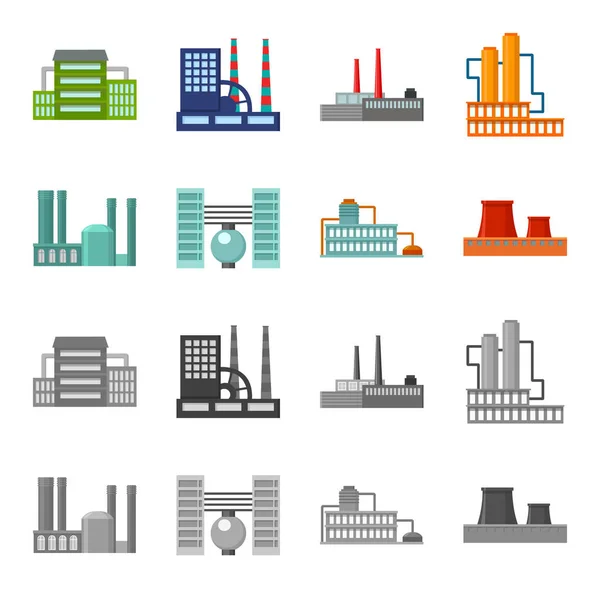 Industrie, productie. Fabriek instellen collectie iconen in de tekenfilm, zwart-wit stijl vector symbool stock illustratie web. — Stockvector