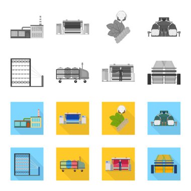 Makine, araç, iplik ve tek renkli, düz stil., aletleri, envanter, diğer web simge Tekstil simgeler kümesi koleksiyonu.