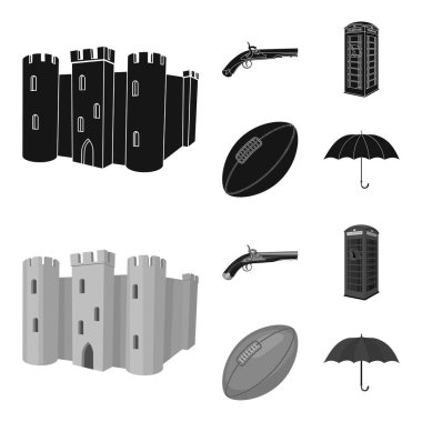 doğurmak, köpek, Çaydanlık, brewer. İngiltere'de ülke toplama simgeler siyah, tek renkli stil vektör simge stok çizim web içinde ayarla..