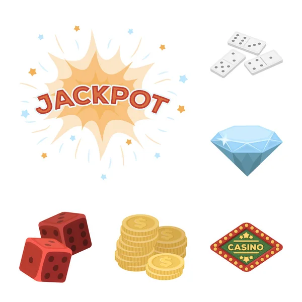 Casino och gambling tecknad ikoner i set samling för design. Casino och utrustning vektor symbol lager web illustration. — Stock vektor