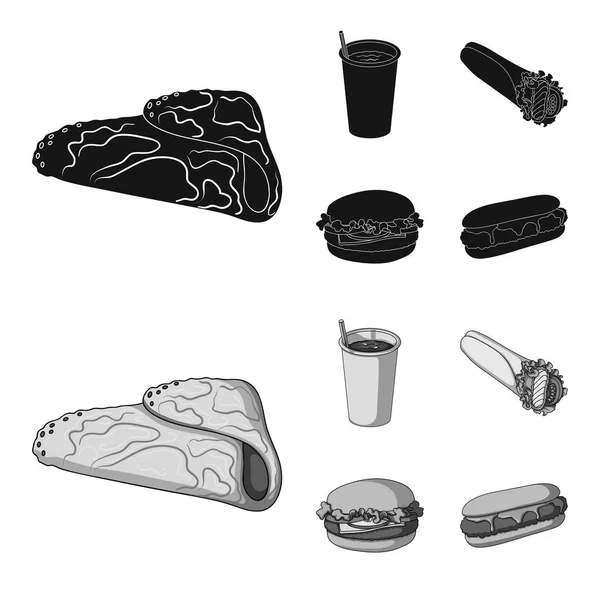 Fast, meal, eating and other web icon in black, monochrome style.Pancakes, flour, products, icons in set collection . — стоковый вектор