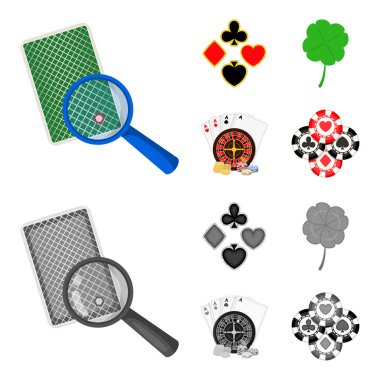 Heyecan, casino, oyun ve diğer web simgesi karikatür, tek renkli stil. Hile, eğlence, eğlence, küme koleksiyon simgeler.
