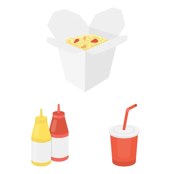 Iconos de dibujos animados de comida rápida en la colección de conjuntos para design.Food de productos semiacabados vector símbolo stock web ilustración . — Archivo Imágenes Vectoriales