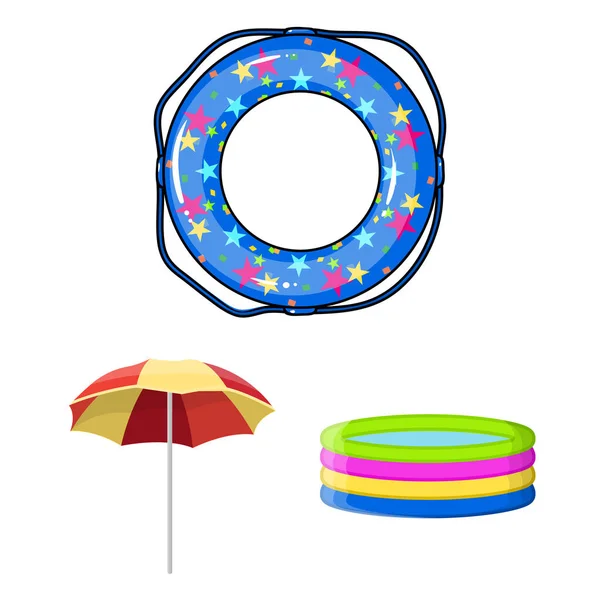 Veelkleurige zwemmen cirkel cartoon pictogrammen in set collectie voor design. Verschillende lifebuoysvector symbool voorraad web illustratie. — Stockvector