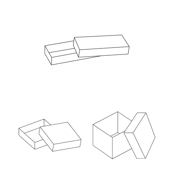 Différentes boîtes esquissent des icônes dans la collection de jeu pour la conception. . — Image vectorielle