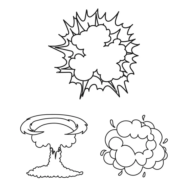 Verschiedene Explosionen skizzieren Symbole in der Set-Kollektion für design.flash und Flammenvektorsymbol stock web illustration. — Stockvektor