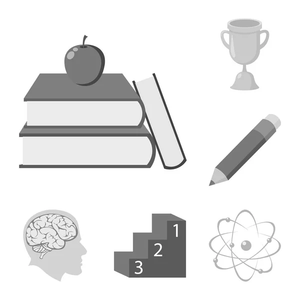 School and education monochrome icons in set collection for design.College, equipment and accessories vector symbol stock web illustration. Royalty Free Stock Illustrations