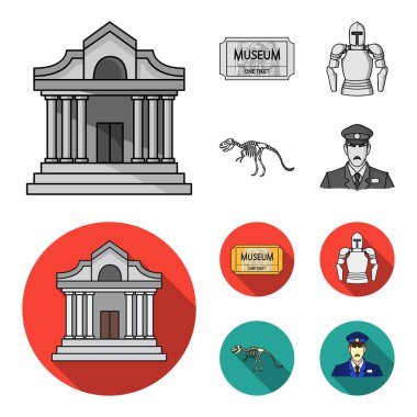 Resim, lahit Firavun, telsiz, taç. Müzesi toplama simgeler tek renkli, düz stil vektör simge stok çizim web ayarla..