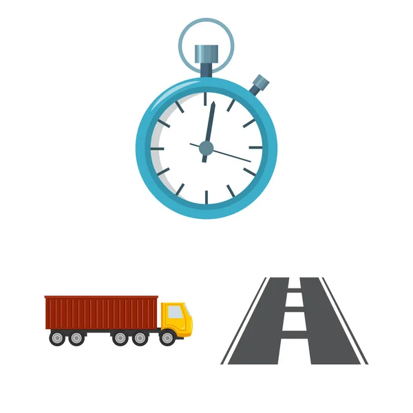 Logistikdienstleister Cartoon-Icons in Set-Kollektion für Design. Logistik und Ausrüstung Vektor Symbol Stock Web Illustration. — Stockvektor