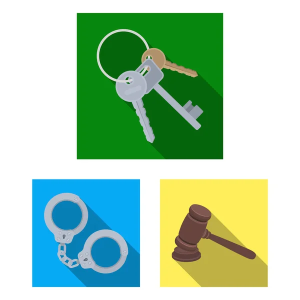 Prisión y los iconos criminalflat en la colección de conjuntos para el diseño.Prisión y atributos símbolo vectorial stock web illustration . — Vector de stock