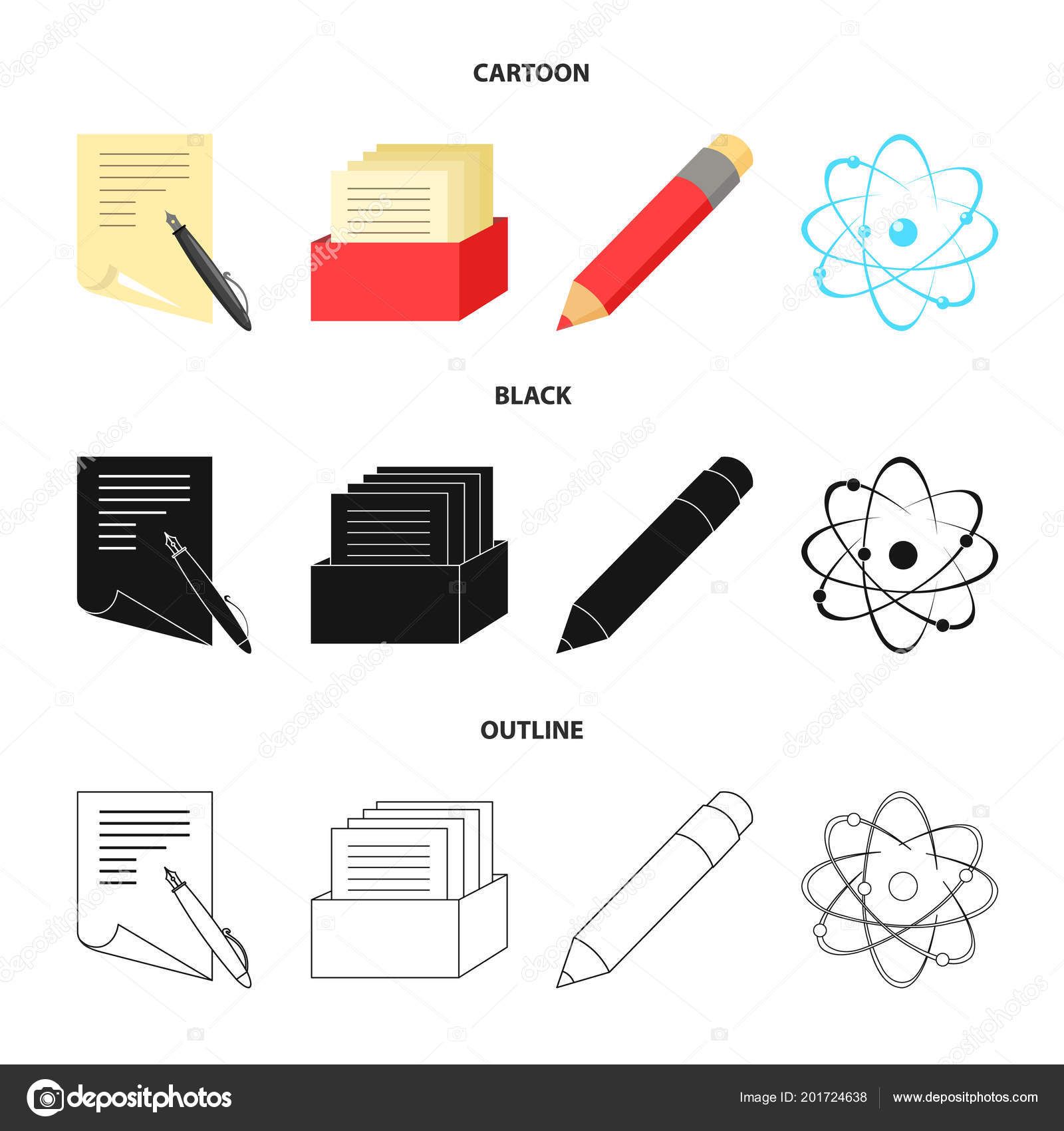 Catalogue icons set. Outline set of catalogue vector icons for web