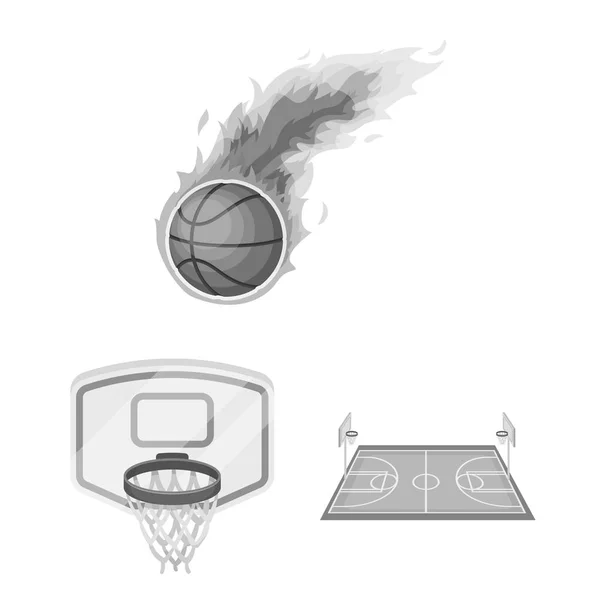 Basquete e atributos ícones monocromáticos na coleção de conjuntos para design.Basketball jogador e equipamento símbolo vetorial ilustração web estoque . — Vetor de Stock