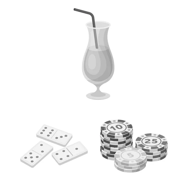 Casino und Glücksspiel monochromen Symbolen in Set-Sammlung für das Design. Casino und Ausrüstung Vektor Symbol Stock Web Illustration. — Stockvektor