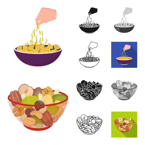 Cartone animato profumato Dessert, nero, piatto, monocromatico, icone di contorno nella collezione set per il design. Alimenti e dolcezza vettore simbolo stock web illustrazione . — Vettoriale Stock
